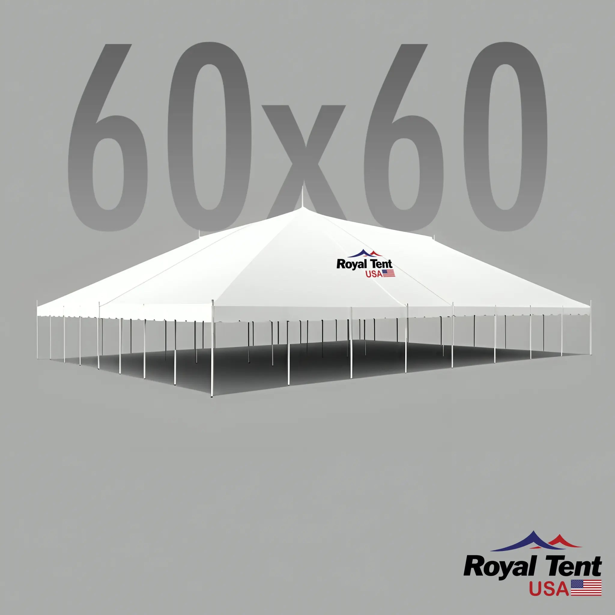 60x60 tent Classic Pole Tent 60x60ft (18x18m) – Royal Tent USA